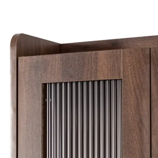 Gulches Farmhouse Kitchen Pantry Hutch Cabinet - Freestanding Buffet Sideboard, Microwave Stand & Coffee Bar Cabinet image {7}