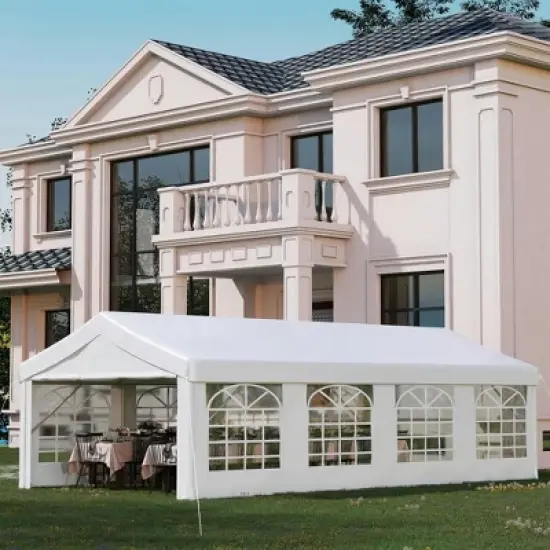 Resenkos Canopy, Outdoor Canopy Tent,Outdoor Carport Party Event Tent, Patio Gazebo Canopy Pavilion with 4 Sidewalls, 8 Windows, White image {8}