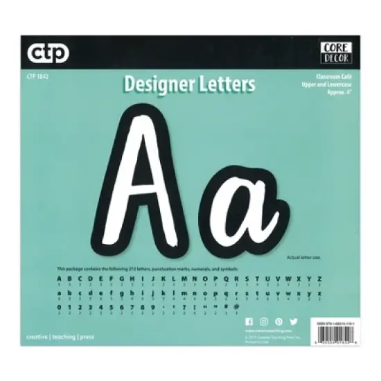 Creative Teaching Press&reg; Bold & Bright Classroom Caf&eacute; 4" Designer Letters image {1}