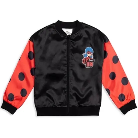 Miraculous Ladybug Girls Zip Up Bomber Jacket Little Kid to Big Kid image {10}