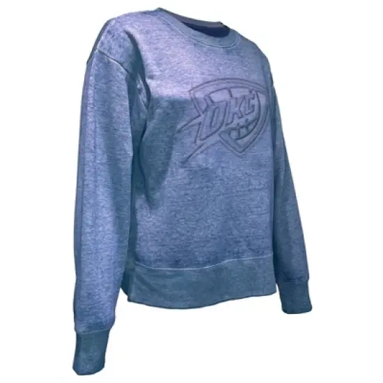 NBA Oklahoma City Thunder Women's Embossed Crew Neck Fleece Sweatshirt image {2}