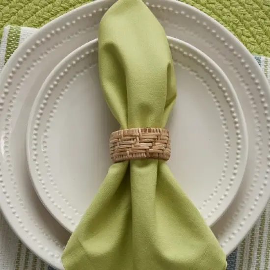 Split P Basket Weave Napkin Ring Set of 4 image {1}