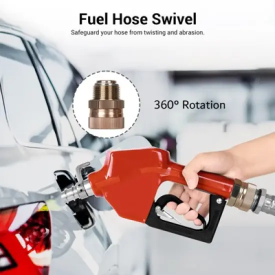 Mojgar Automatic Fuel Nozzles 3/4", Auto Shut Off Fuel Transfer Nozzle with 360&deg; Swivel Joint, Hook,13/16"(OD=20mm) Spout image {1}