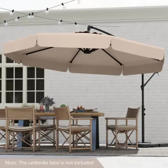 Costway 10 FT Offset Hanging Umbrella  Patio Cantilever Umbrella with Cover Beige/Gray/Navy/Turquoise/Red/Brown image {4}