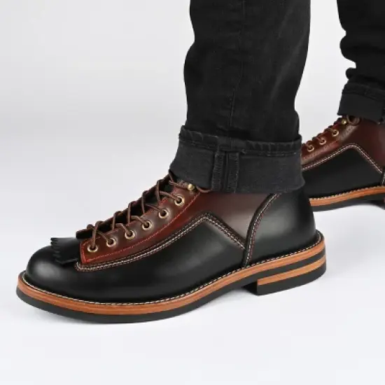 TAFT 365 Men's Model 007 Rugged Lace-up Boot in Black/Cherry image {8}