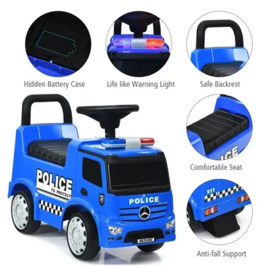 Costway Kids Ride On Push Police Car Licensed Mercedes Benz Push and Ride Racer image {9}