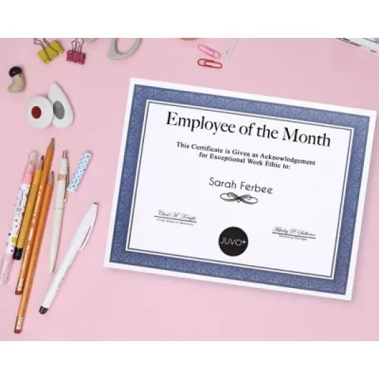 Best Paper Greetings 50 Pack Blank Award Certificate Sheets with Blue Border for Printing Graduation Diploma Paper, White, 8.5 x 11 inch image {2}