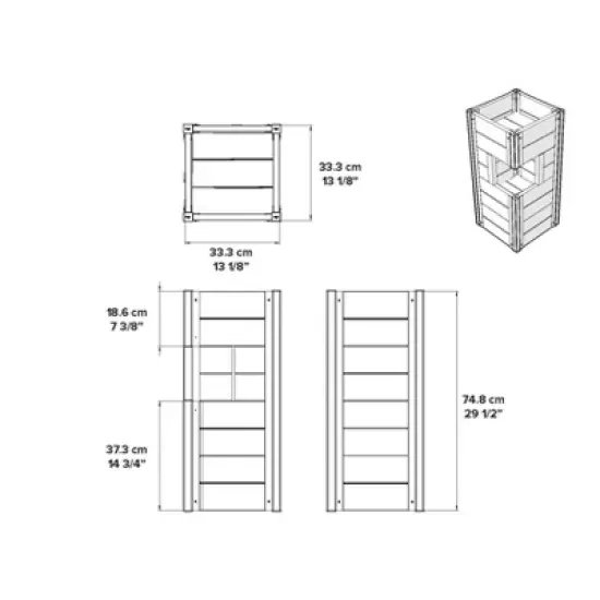 Vita 13" Wide Urbana Pillar Rectangular Vinyl Planter Boxes image {2}