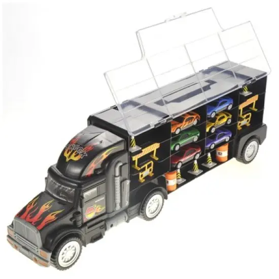Insten 20" Transport Carrier Truck with 6 Cars, Vehicle Play Set Toys for Kids image {3}