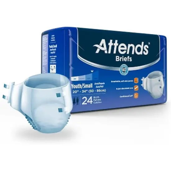 Attends Adult Unisex Briefs with Refastenable Tabs image {1}