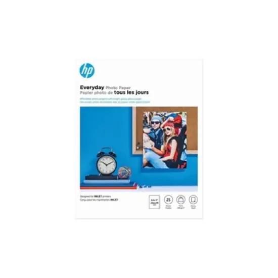 HP Everyday Photo Paper, Glossy, 52 lb, 8.5 x 11 in. (216 x 279 mm), 25 sheets Q5498A image {5}
