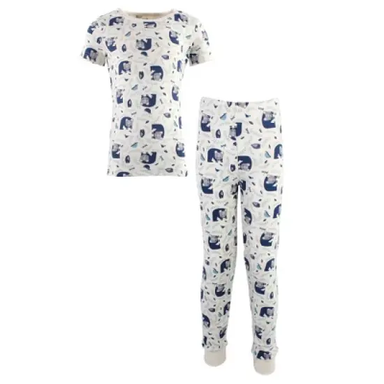 Touched by Nature Baby, Toddler and Kids Unisex Organic Cotton Tight-Fit Pajama Set, Woodland image {3}