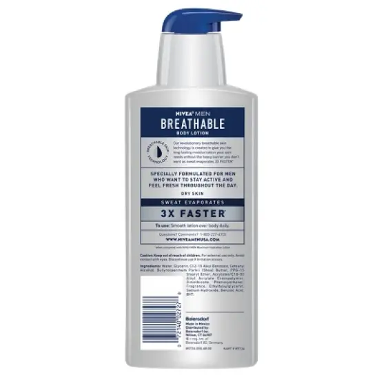 NIVEA MEN Breathable Body Lotion for Dry Skin Scented - 13.5 fl oz image {9}