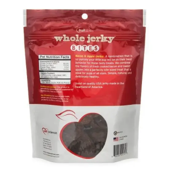 Fruitables Whole Jerky Bites Bacon and Apple Dry Dog Treats - 12oz image {1}