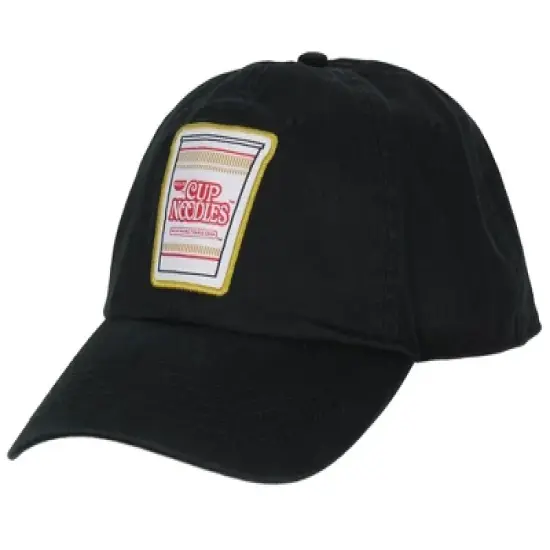 Nissin Cup Noodles Ramen Embroidered Adjustable Dad Hat Cap Black image {3}