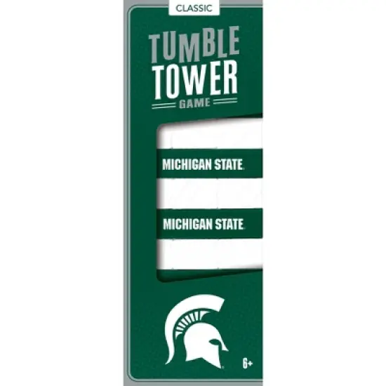MasterPieces Real Wood Block Tumble Towers - NCAA Michigan State Spartans image {1}