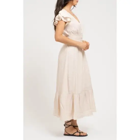 August Sky Women's Flutter Sleeves Midi Dress image {2}