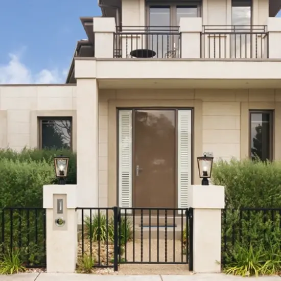 LNC Hewifda  15.7-in Black and Gold with Textured Glass Modern Outdoor Lights Lamp Posts image {5}