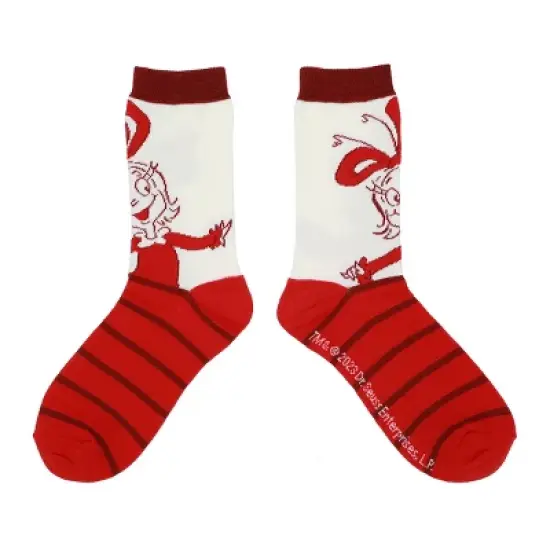 The Grinch Red and Green Womens Crew Socks (Pack of 5) image {2}