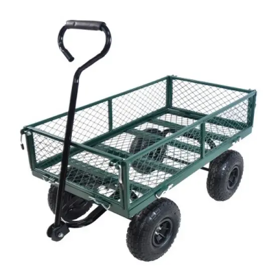 Wagon Garden Cart with 180-degree Steering Range Handle image {13}