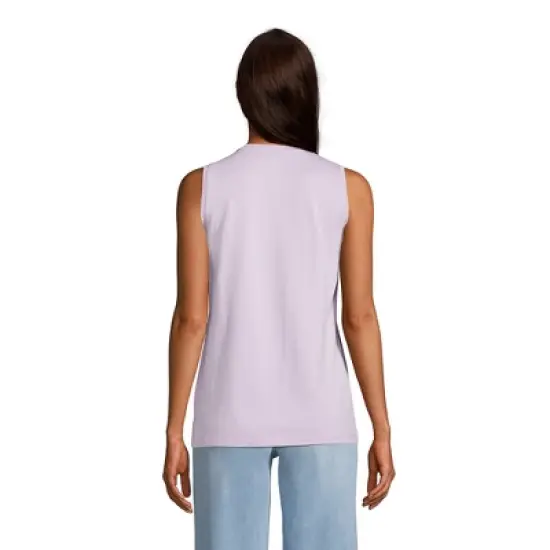 Lands' End Women's Tall Supima Cotton Crew Neck Tank image {1}