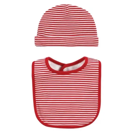 Hudson Baby Unisex Baby Cotton Bib and Headband or Caps Set, Christmas Forest, One Size image {3}