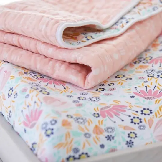 Honest Baby Organic Cotton Bedding Set - Flower Power - 7pc image {1}