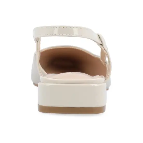 Journee Collection Womens Paislee Sling Back Block Heel Square Toe Flats image {2}