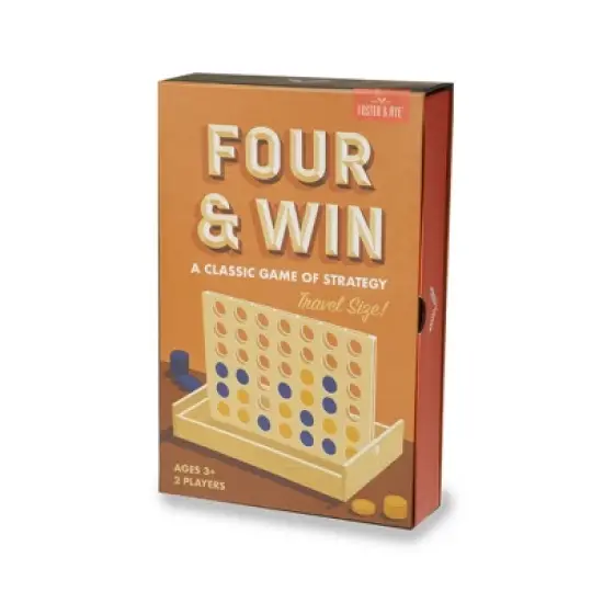 Foster & Rye Four and Win, Classic Board Game, Games for 2 Players, Vintage Wood Design image {4}