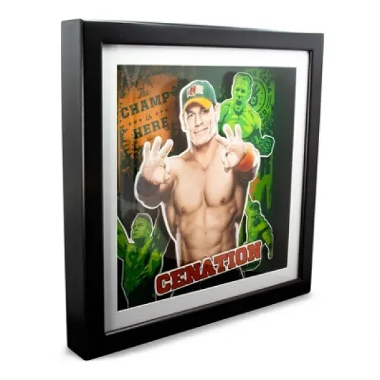 Silver Buffalo WWE Superstar John Cena 3D Shadow Box Wall Art | 15 x 16 Inches image {1}