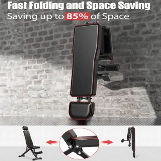 SUGIFT Weight Bench Adjustable Strength Training Bench for Full Body Strength Training Fast Folding image {6}