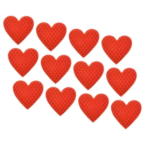Unique Bargains Waterproof High-Visibility Warning Adhesive Reflective Heart Stickers 1.61" x 1.57" 12 Pcs image {7}