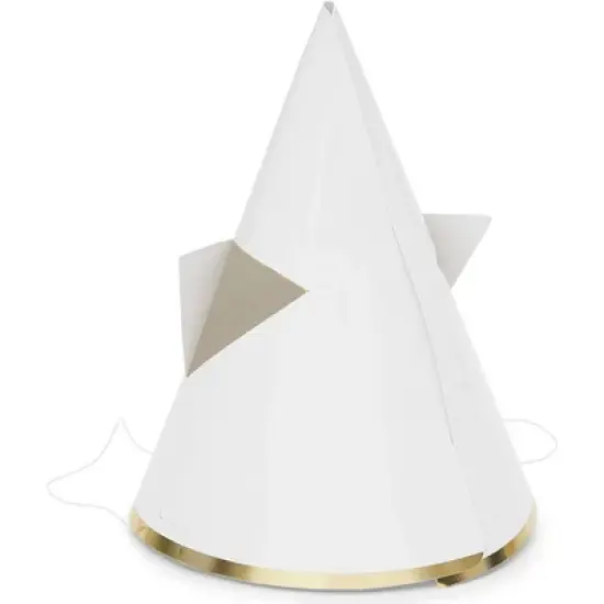 Sparkle and Bash 24-Pack Cat Party Cone Hats for Kitten Themed Kids Birthday Supplies and Decorations, White image {4}