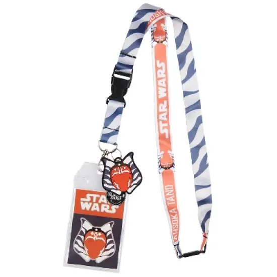 Star Wars Ahsoka Tano Lanyard ID Holder with Rubber Charm and Collectible Sticker image {5}