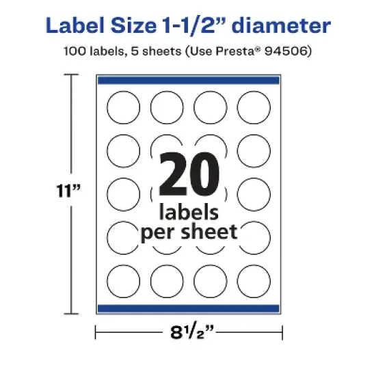 Avery Glossy Clear Round Labels with Sure Feed, 1.5" diameter image {4}