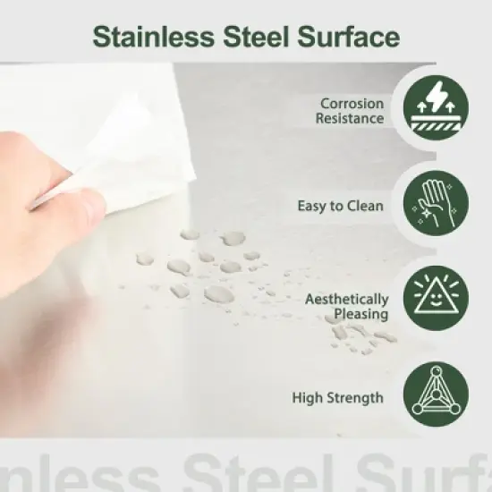 Outdoor Grill Cart with Storage, Stainless Steel Tabletop Kitchen Island, Movable BBQ Prep Table with Hook & Spice Rack, Rolling Serving Cart image {7}