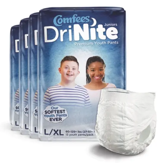 Comfees DriNite Juniors Youth Absorbent Underwear Large / X-Large image {1}