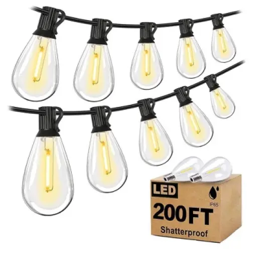 Itopfox Ultra Long Outdoor LED String Lights with Shatterproof S11 Edison Bulbs, Waterproof Hanging Light for Backyard Deck Porch Party Decor image {6}