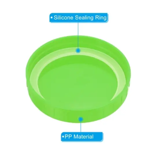 Unique Bargains Leak-Proof Plastic Mason Jar Lids with Silicone Sealing Ring 8 Pcs image {3}