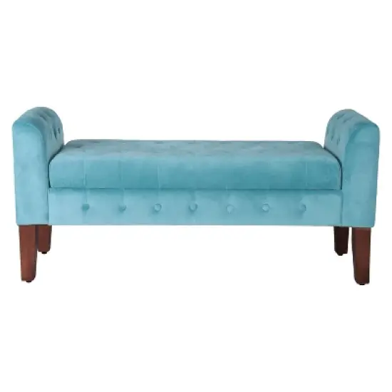 Velvet Tufted Storage Settee Bench - HomePop image {12}