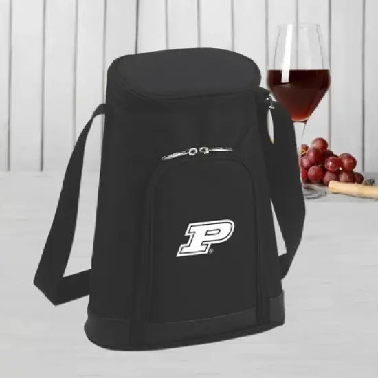 NCAA Purdue Boilermakers Stylish 2 Bottle Insulated Wine Tote Bag with Cheese Board, Knife and Corkscrew image {3}
