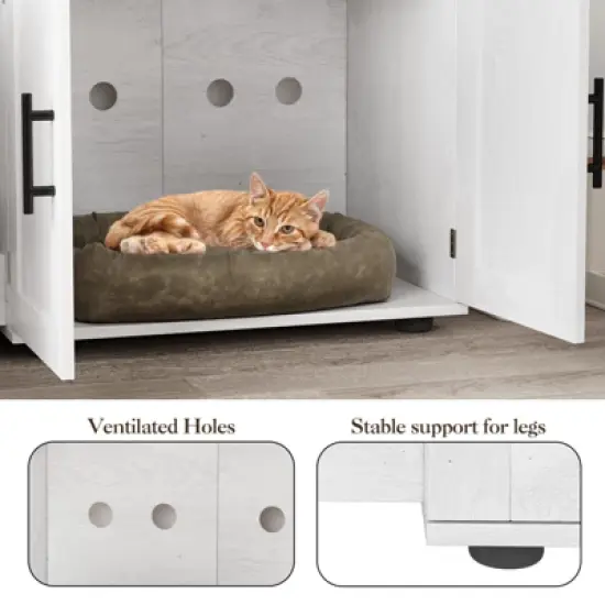 Litter Box Enclosure for 2 Cats, Cat House,Hidden Litter Box Enclosure Furniture,Wooden Enclosed Cat Litter Box Furniture,55&rdquo;L x 17.7&rdquo;W x 22.5&rdquo;H image {6}