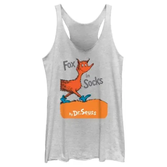 Women's Dr. Seuss Fox in Socks Book Cover Racerback Tank Top image {3}