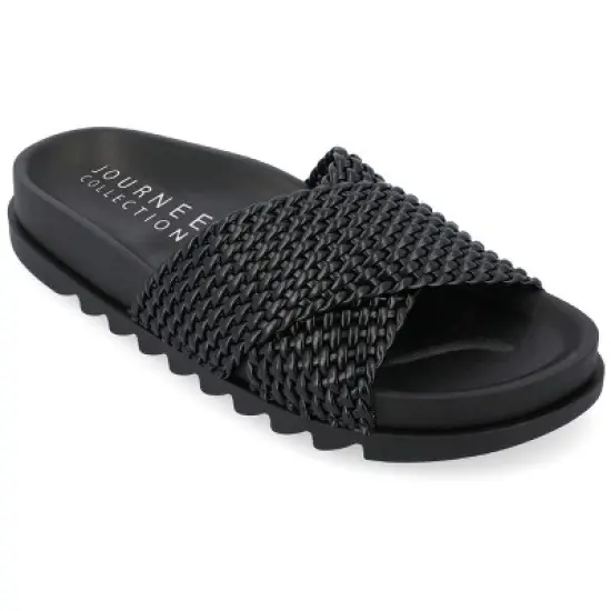 Journee Collection Womens Gretie Flatform Treaded Slide Sandal image {9}