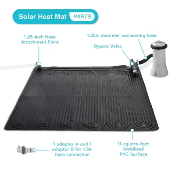 Intex Above Ground Swimming Pool Water Heater Solar Mat 28685E, Black (2 Pack) image {2}