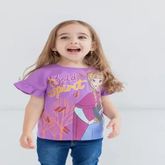 Disney Frozen Princess Anna Elsa Girls 3 Pack T-Shirts Toddler image {2}