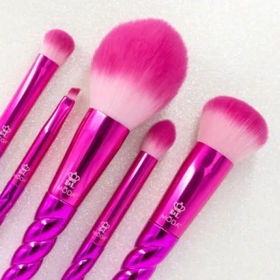 MODA Brush Mythical Wild Blush 5pc Makeup Brush Kit, Includes Blush, Complexion, and Crease Makeup Brushes image {3}