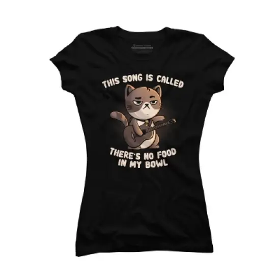 Junior's Design By Humans Cat Song By EduEly T-Shirt image {3}