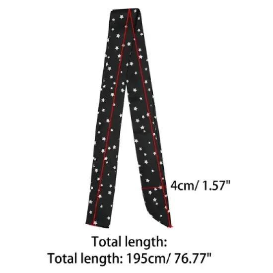 Allegra K Women's Star Print Double Sided Skinny Neck Scarves Neckerchief Hair Wrap image {2}