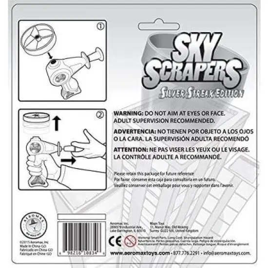 Aeromax Aeromax Sky Scrapers Flying Disc Launcher | Silver Streak Edition image {2}